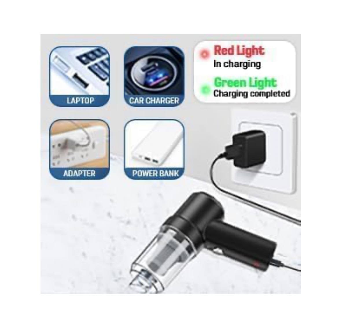 Powerful 3-in-1 Vacuum Cleaner for Car & Home – Compact, Cordless, Wet & Dry, Blower Function, Mini & Portable for Sofa, Dust, and Deep Cleaning - portable vacuum cleaner for car, bike and sofa