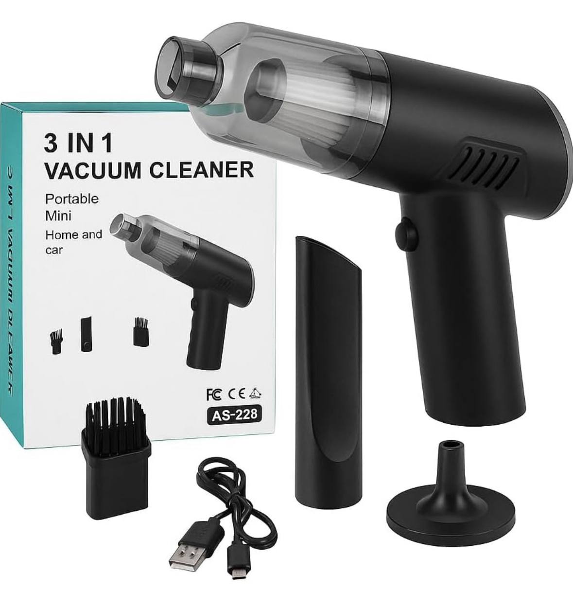 Powerful 3-in-1 Vacuum Cleaner for Car & Home – Compact, Cordless, Wet & Dry, Blower Function, Mini & Portable for Sofa, Dust, and Deep Cleaning - portable vacuum cleaner for car, bike and sofa