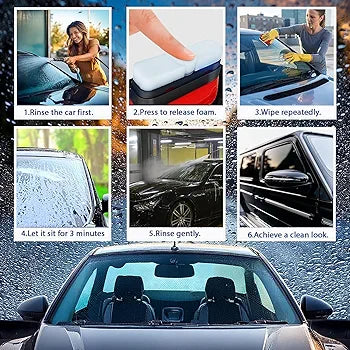 car oil film cleaning brush, Glass Cleaning Board, Car Glass Oil Film Removal Cleaner, Powerful Windshield Cleaner & Remover, Enhance Visual Effect of Windshield