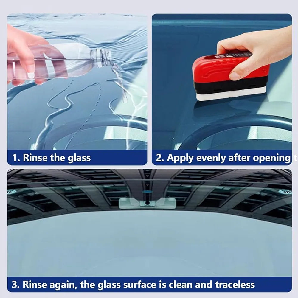 car oil film cleaning brush, Glass Cleaning Board, Car Glass Oil Film Removal Cleaner, Powerful Windshield Cleaner & Remover, Enhance Visual Effect of Windshield