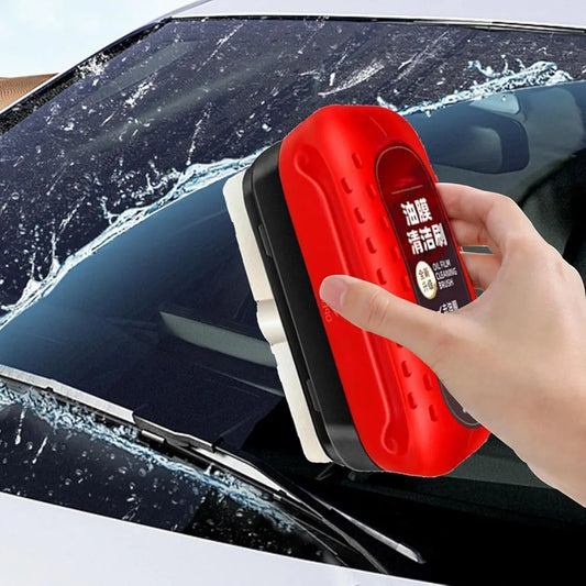 car oil film cleaning brush, Glass Cleaning Board, Car Glass Oil Film Removal Cleaner, Powerful Windshield Cleaner & Remover, Enhance Visual Effect of Windshield